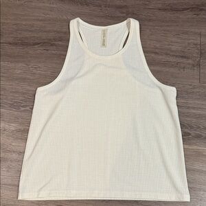 Outdoor Voices Women’s Thinkfast Mesh Racerback Tank Top White/Cream Small
